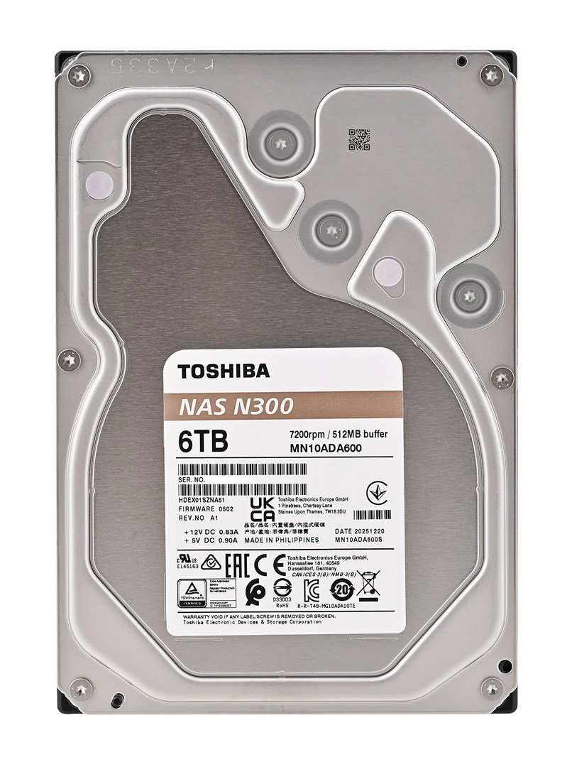 Toshiba N300 internal hard drive 6 TB 7200 RPM 512 MB 3.5 Serial ATA III