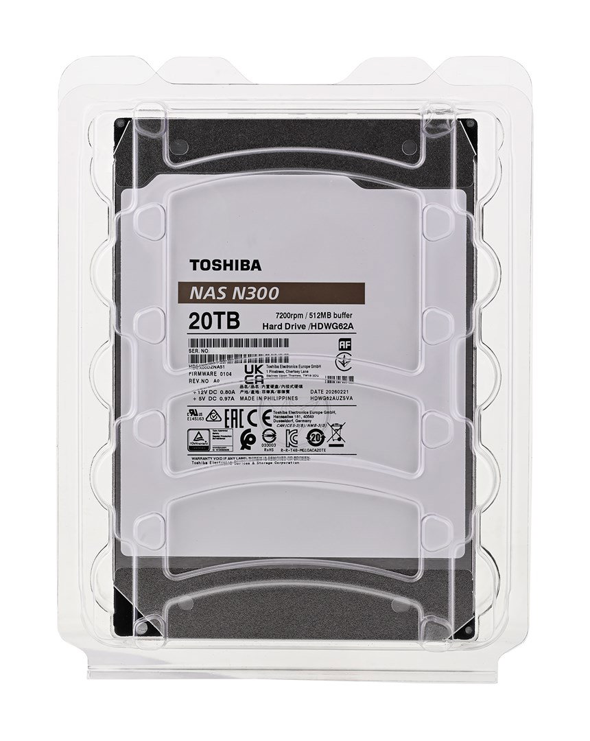 Toshiba N300 internal hard drive 20 TB 7200 RPM 512 MB 3.5 Serial ATA III