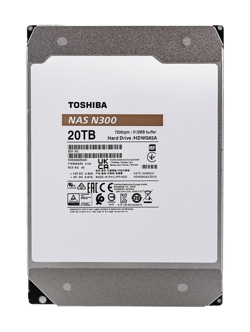 Toshiba N300 internal hard drive 20 TB 7200 RPM 512 MB 3.5 Serial ATA III
