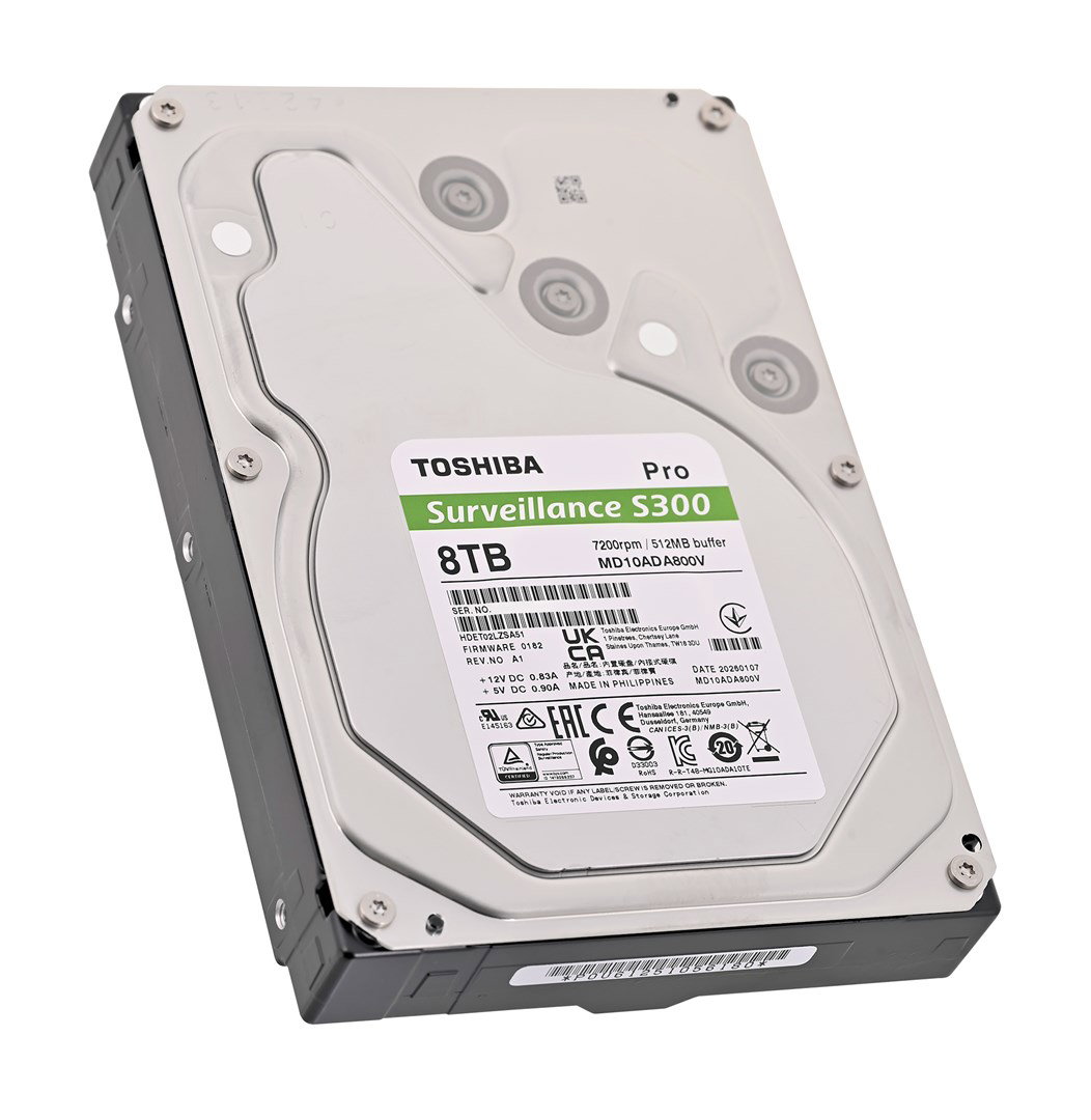 Toshiba S300 Pro Surveillance internal hard drive 8 TB 7200 RPM 512 MB 3.5 Serial ATA III