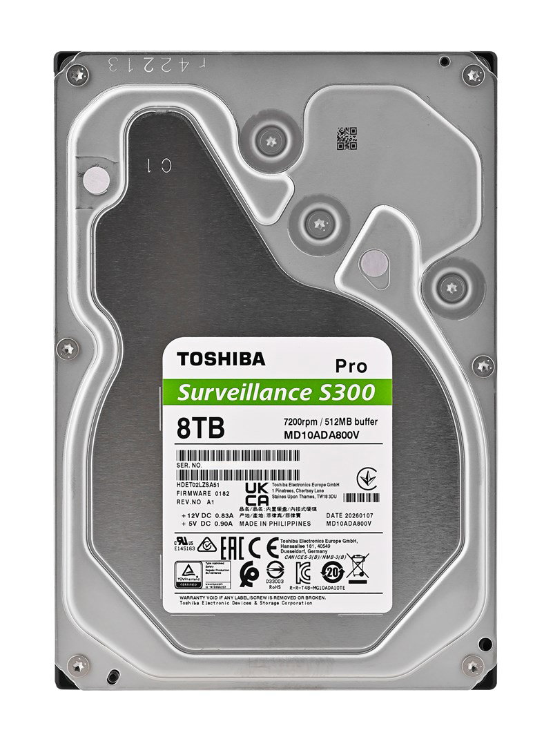 Toshiba S300 Pro Surveillance internal hard drive 8 TB 7200 RPM 512 MB 3.5 Serial ATA III