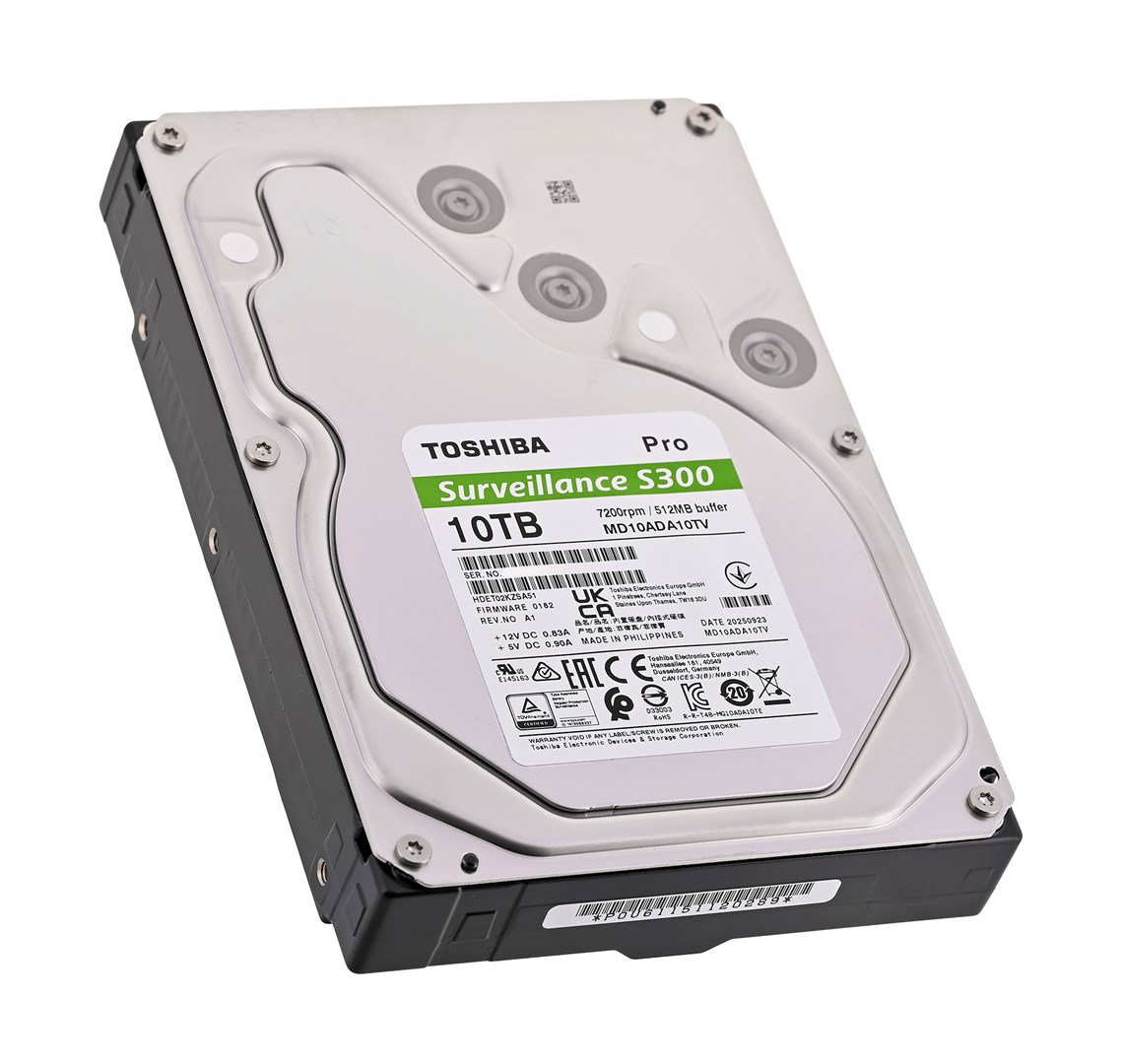 Toshiba S300 Pro Surveillance internal hard drive 10 TB 7200 RPM 512 MB 3.5 Serial ATA III