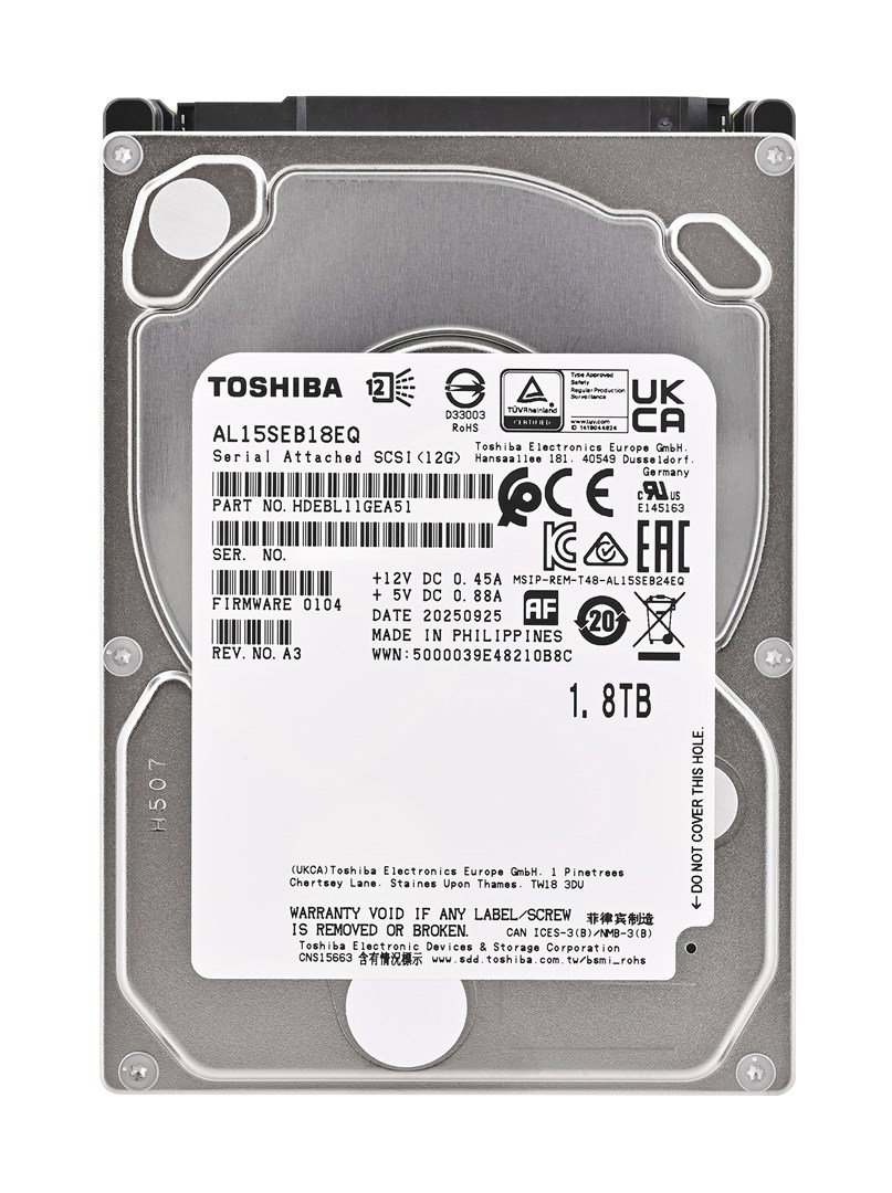 Toshiba AL15SEB18EQ internal hard drive 1.8 TB 10500 RPM 128 MB 2.5 SAS