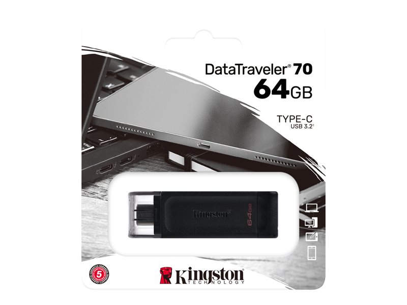 KINGSTON 64GB USB-C 3.2 Gen 1 DataTraveler 70