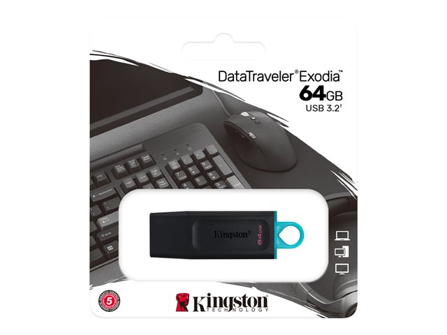 KINGSTON 64GB USB3.2 Gen 1 DataTraveler Exodia Black + Teal