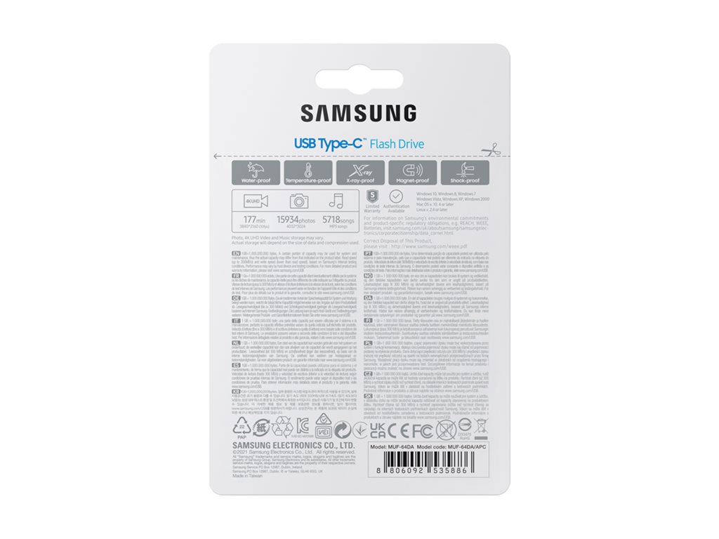 Samsung MUF-64DA USB flash drive 64 GB USB Type-C 3.2 Gen 1 (3.1 Gen 1) Blue