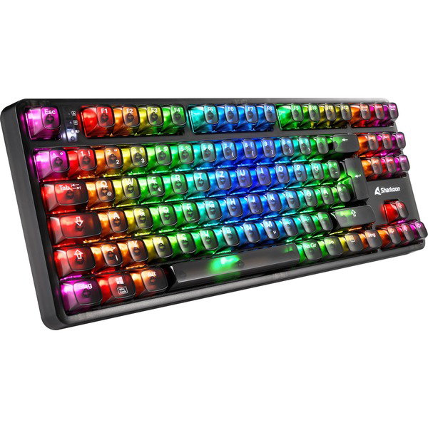 Sharkoon Crystal Shark, Gaming-keyboard - black, DE-Layout, KTT