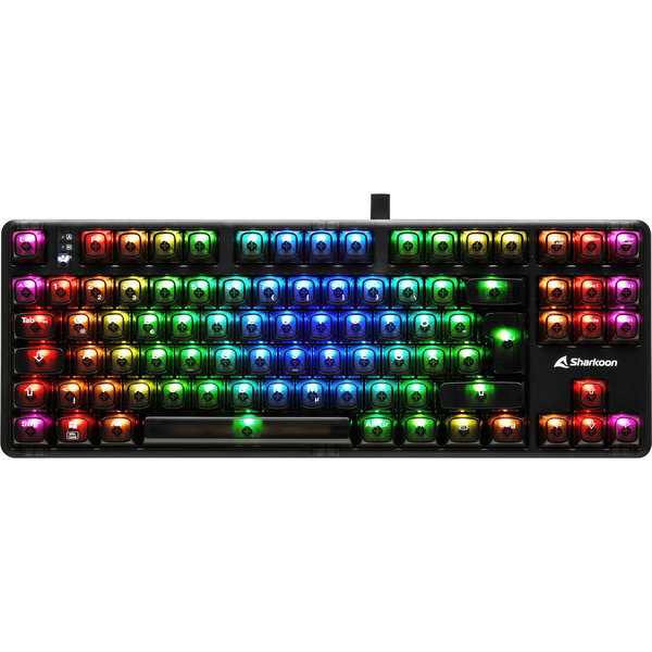 Sharkoon Crystal Shark, Gaming-keyboard - black, DE-Layout, KTT
