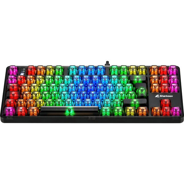 Sharkoon Crystal Shark, Gaming-keyboard - black, DE-Layout, KTT