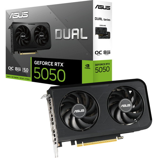 ASUS GeForce RTX 5050 DUAL OC 8GB, graphics card - DLSS 4, 3x DisplayPort, 1x HDMI 2.1