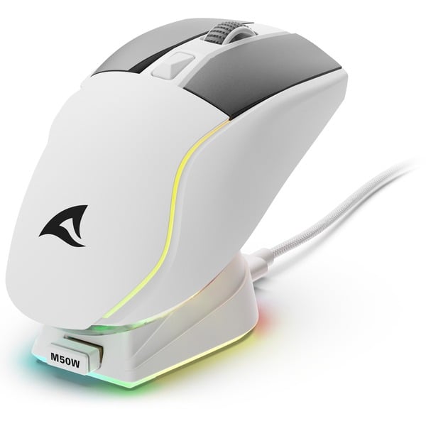 Sharkoon SKILLER SGM50W, Gaming-mouse - white, incl. Ladestation