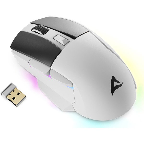 Sharkoon SKILLER SGM50W, Gaming-mouse - white, incl. Ladestation