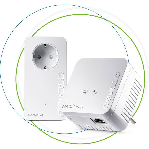 devolo Magic 1 WiFi 2-1-2 Starter Kit mini, Powerline + WLAN - 2 Adapter