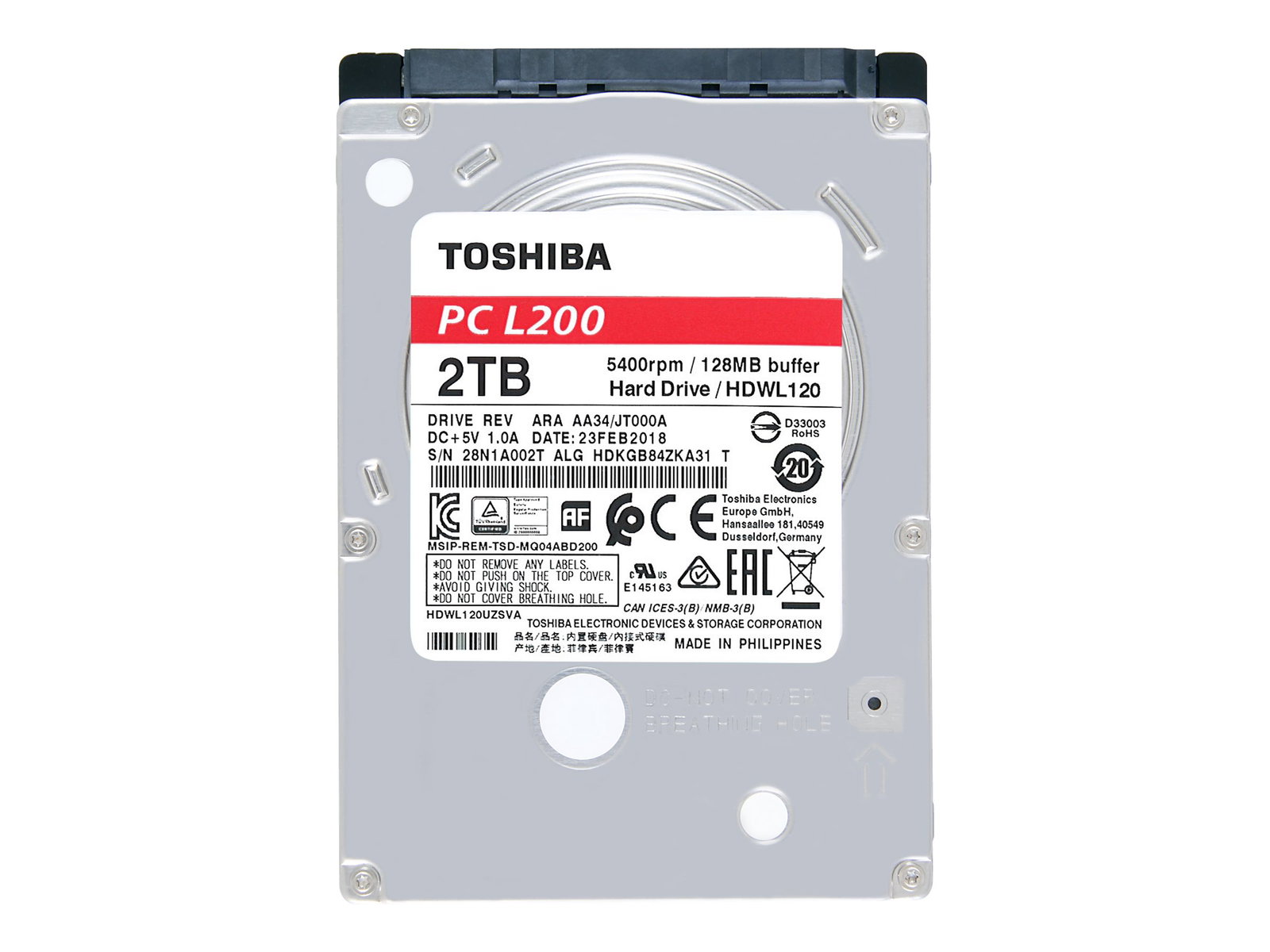 TOSHIBA BULK L200 Laptop PC Hard Drive 2TB SATA 2.5