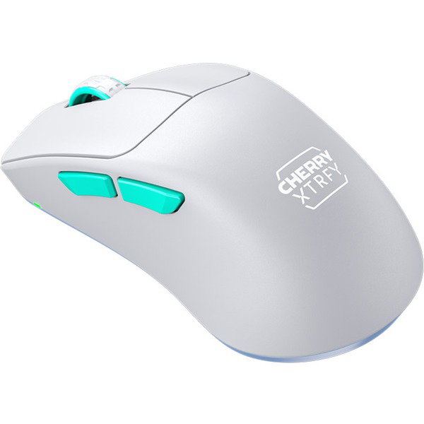 CHERRY XTRFY M64 Wireless, Gaming-mouse - white/turquoise