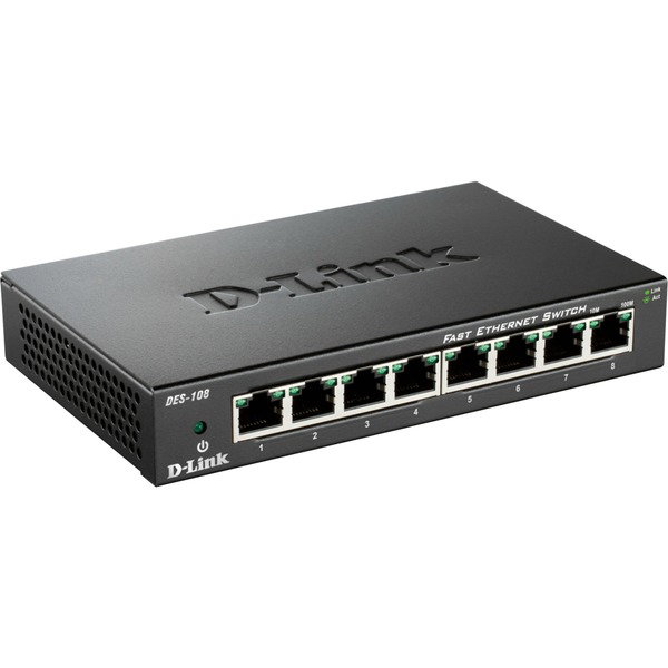 D-Link DES-108, Switch - black