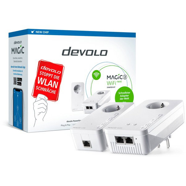 devolo Magic 2 WiFi next Starter Kit, Powerline - 2 Adapter