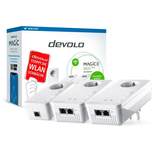 devolo Magic 2 WiFi next Multiroom Kit, Powerline - 3 Adaper