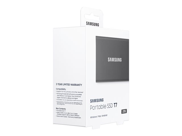 SAMSUNG Portable SSD T7 2TB extern USB 3.2 Gen 2 indigo titan grey