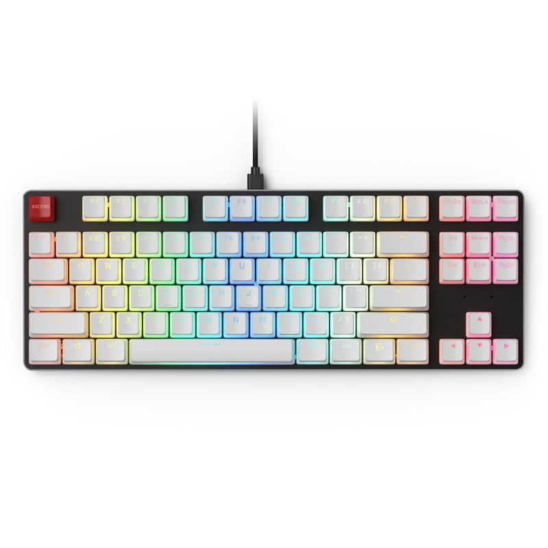 Glorious Aura Keycaps - 105 Keycaps, ANSI, US Layout, white