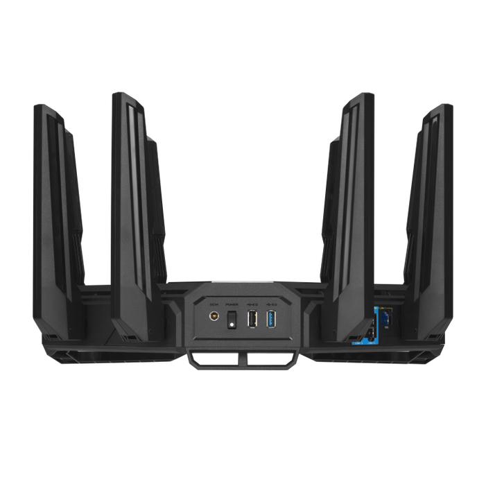 ASUS ROG Rapture GT-BE19000 wireless router Multi-Gigabit Ethernet Tri-band (2.4 GHz / 5 GHz / 6 GHz) Black, Red