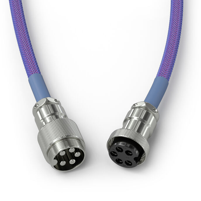 Glorious GMMK Coiled Cable Nebula, Spiralcable, USB-C/USB-A - purple/silver