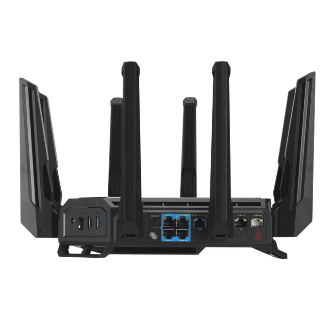 ASUS ROG Rapture GT-BE98 wireless router 10 Gigabit Ethernet Quad-band (2.4 GHz / 5 GHz-1 / 5 GHz-2 / 6 GHz) Black