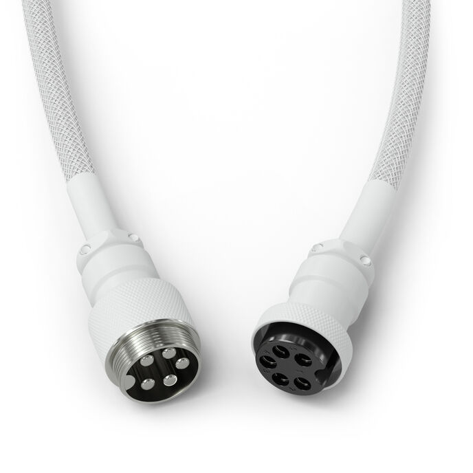 Glorious GMMK Coiled Cable Ghost White, Spiralcable, USB-C/USB-A - white