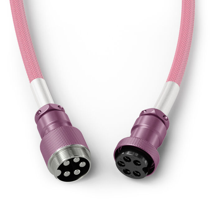 Glorious GMMK Coiled Cable Pixel Pink, Spiralcable, USB-C/USB-A - pink