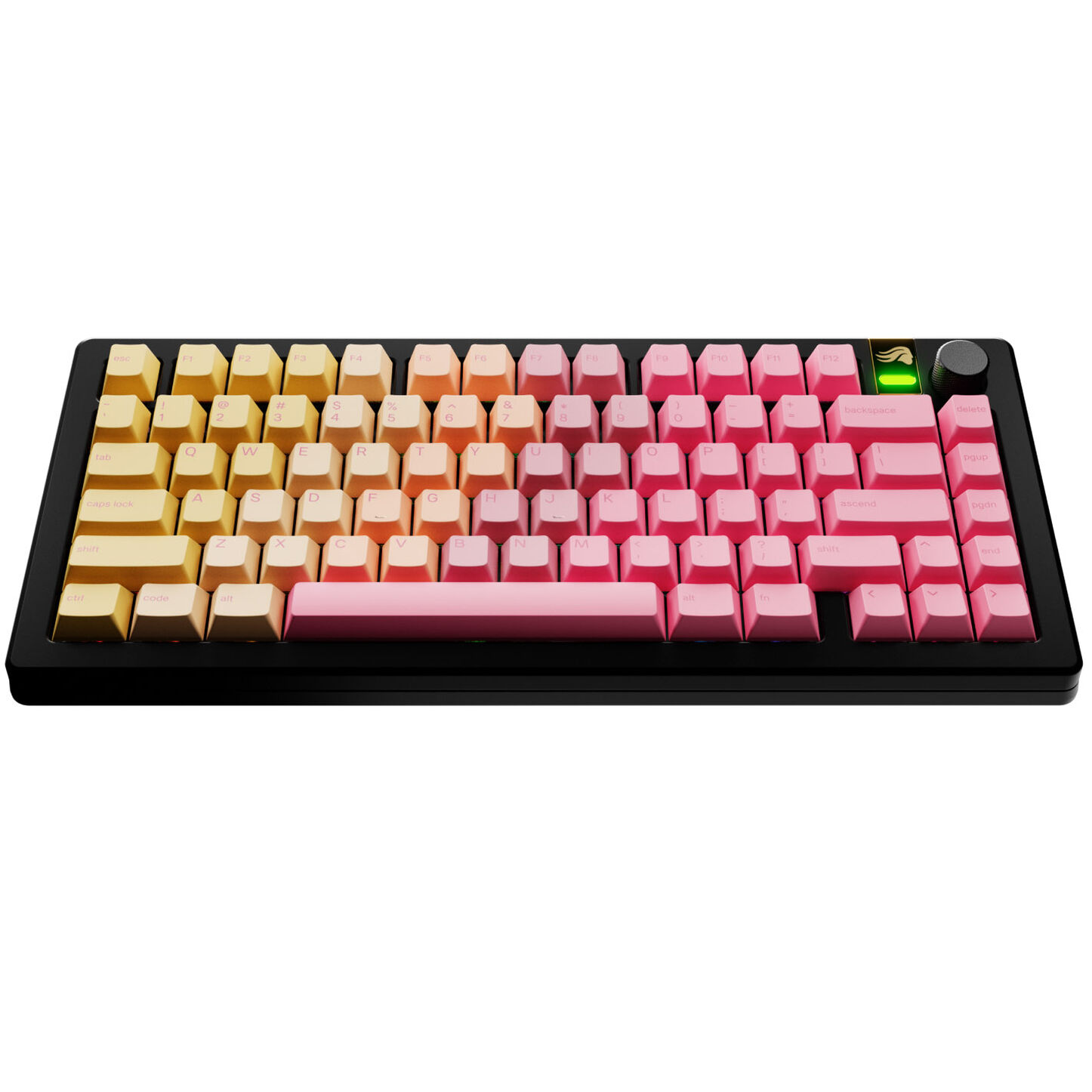 Glorious GPBT Gradient Keycaps, ANSI Layout (US), PBT, Dye-Sub - Grapefruit