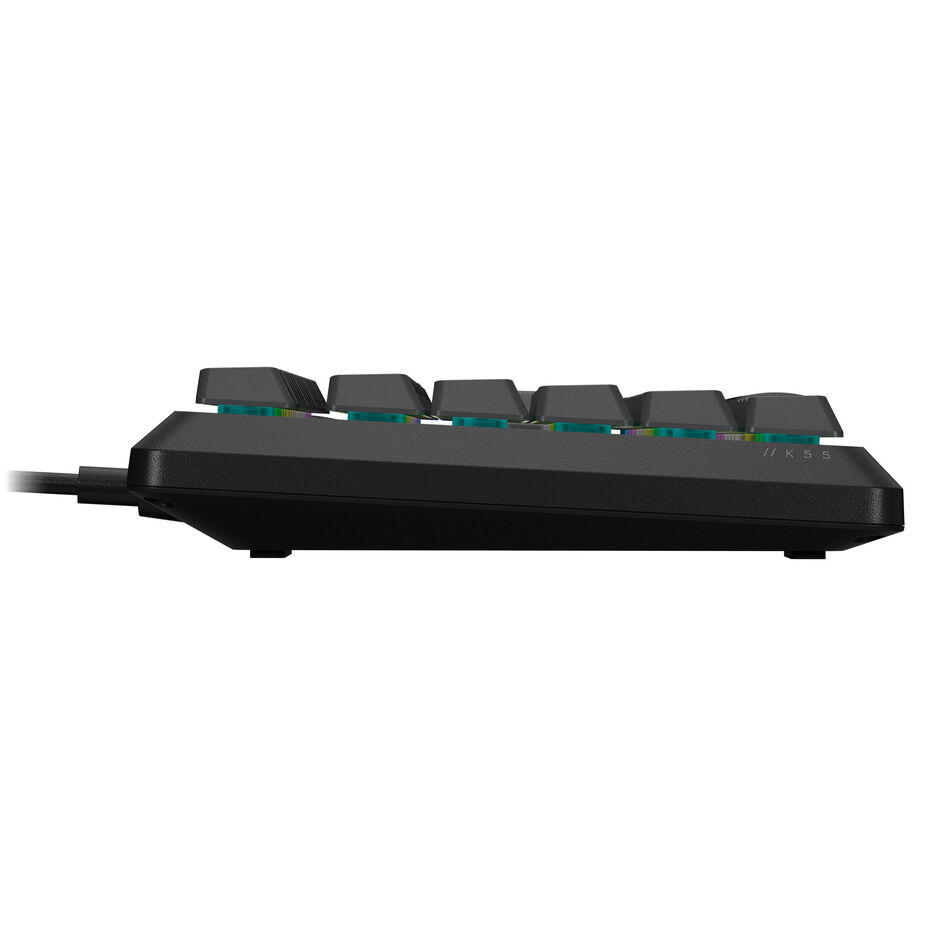 Corsair Gaming K55 Core RGB Gaming keyboard, Full-Size (100%), Rubber Dome gray, ISO (DE)