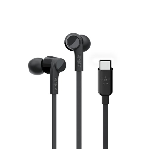 BELKIN ROCKSTAR INEAR HEADPHONE - WITH USB-C CONNECTOR BLACK