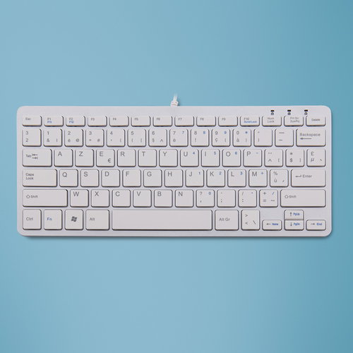 R-GO COMPACT KEYBOARD AZERTY - BE WHITE WIRED