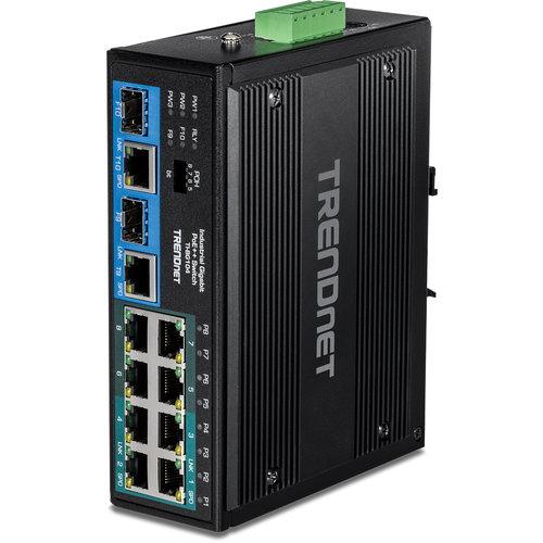10-PORT INDUSTRIAL GIGABIT - POE++ DIN-RAIL SWITCH