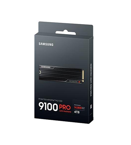 SSD SAMSUNG 9100 PRO 4TB M.2 PCIe Gen5 NVMe TLC Write speed 13400 MBytes/sec Read speed 14800 MBytes/sec 2.38mm TBW 2400 TB MZ-VAP4T0CW
