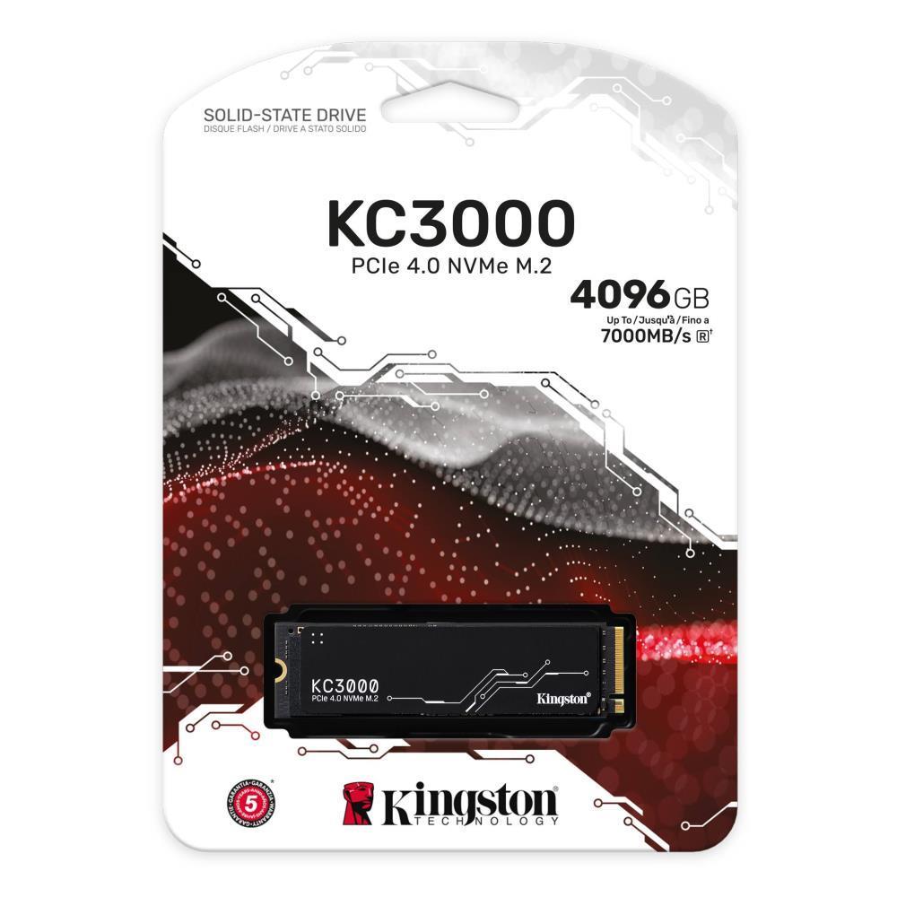 SSD KINGSTON KC3000 4TB M.2 PCIE NVMe 3D TLC Write speed 7000 MBytes/sec Read speed 7000 MBytes/sec 3.5mm MTBF 1800000 hours SKC3000D/4096G