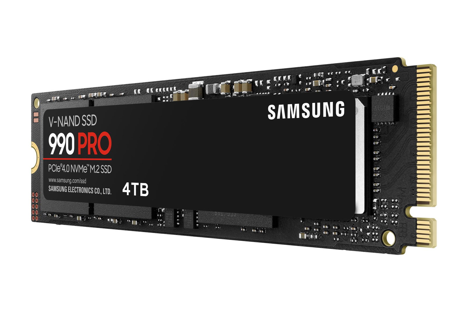 SSD SAMSUNG 990 PRO 4TB M.2 PCIe Gen4 NVMe TLC Write speed 6900 MBytes/sec Read speed 7450 MBytes/sec 2.3mm TBW 2400 TB MTBF 1500000 hours MZ-V9P4T0BW