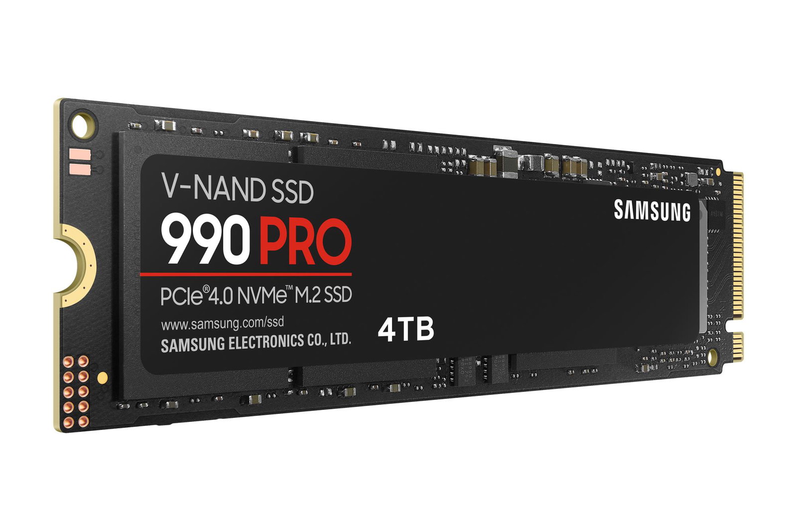 SSD SAMSUNG 990 PRO 4TB M.2 PCIe Gen4 NVMe TLC Write speed 6900 MBytes/sec Read speed 7450 MBytes/sec 2.3mm TBW 2400 TB MTBF 1500000 hours MZ-V9P4T0BW