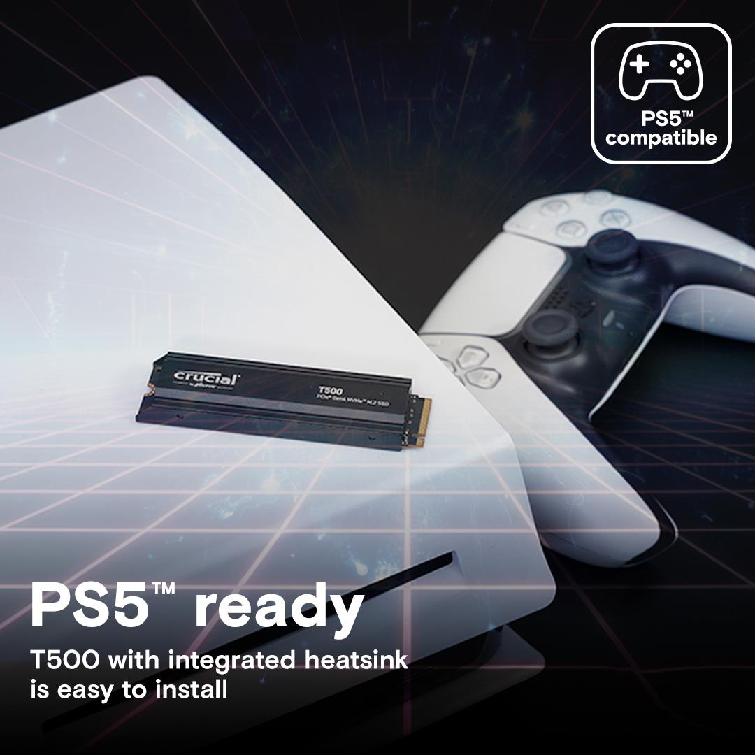 SSD CRUCIAL T500 4TB M.2 PCIe Gen4 NVMe 3D NAND Write speed 6900 MBytes/sec Read speed 7000 MBytes/sec TBW 2400 TB CT4000T500SSD5