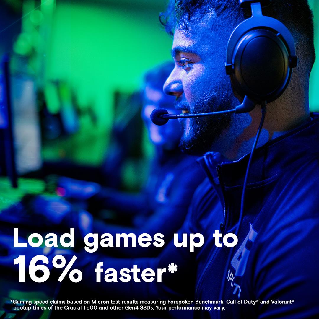 SSD CRUCIAL T500 4TB M.2 PCIe Gen4 NVMe 3D NAND Write speed 6900 MBytes/sec Read speed 7000 MBytes/sec TBW 2400 TB CT4000T500SSD5
