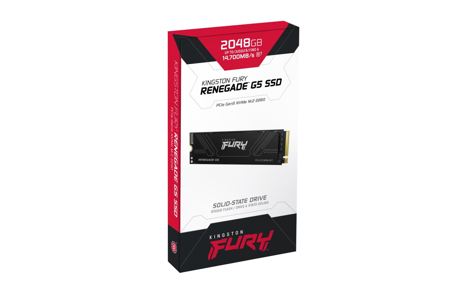 SSD KINGSTON FURY 2TB M.2 PCIe Gen5 NVMe 3D TLC Write speed 14000 MBytes/sec Read speed 14700 MBytes/sec 2.3mm MTBF 200000 hours SFYR2S/2T0