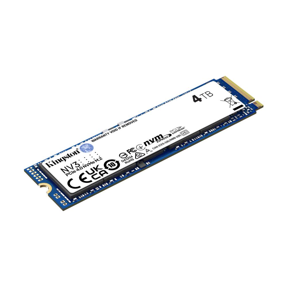 SSD KINGSTON NV3 4TB M.2 PCIE 3D NAND Write speed 5000 MBytes/sec Read speed 6000 MBytes/sec MTBF 200000 hours SNV3S/4000G