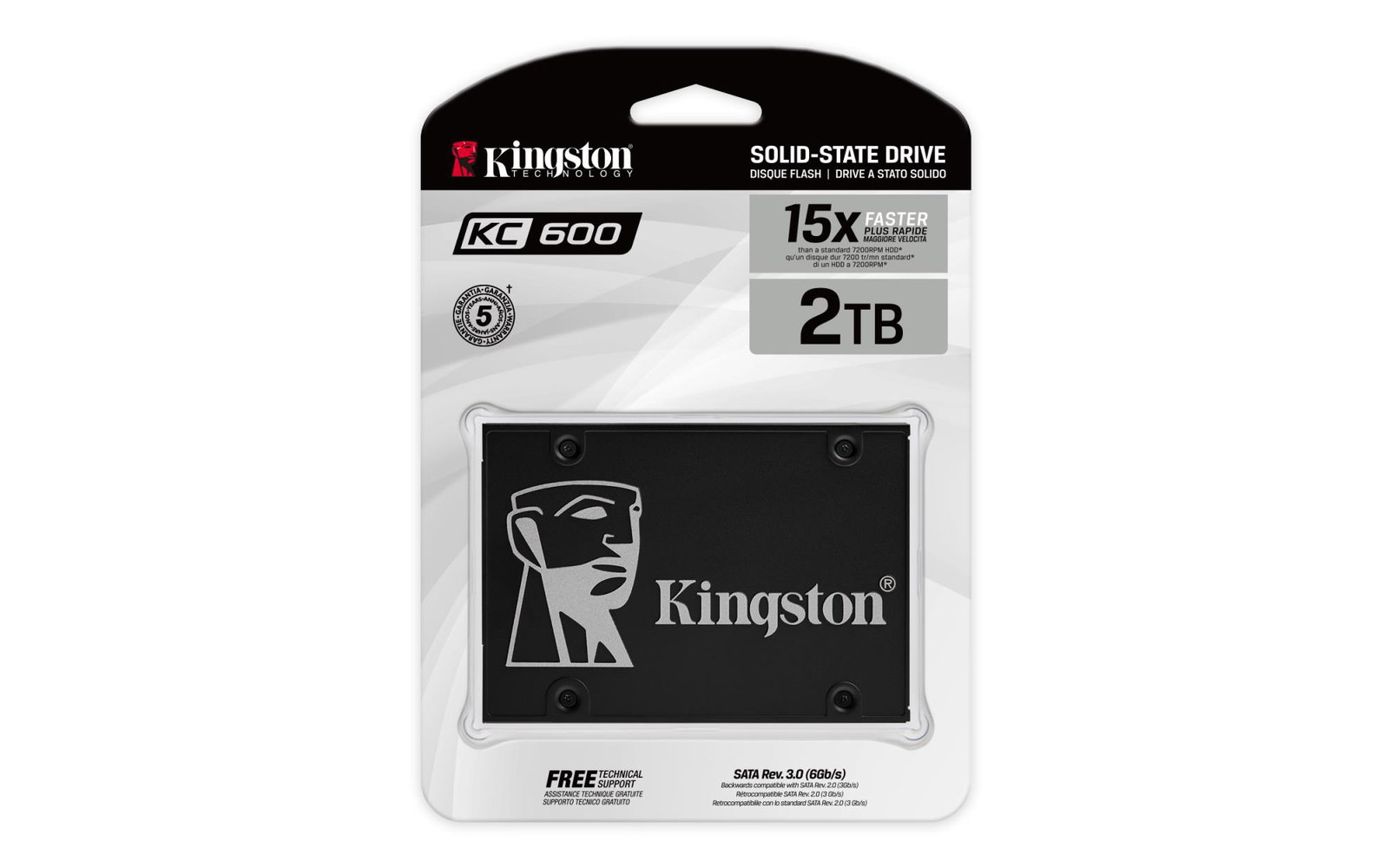 SSD KINGSTON KC600 2TB SATA 3.0 TLC Write speed 520 MBytes/sec Read speed 550 MBytes/sec 2,5 TBW 1200 TB MTBF 1000000 hours SKC600/2048G