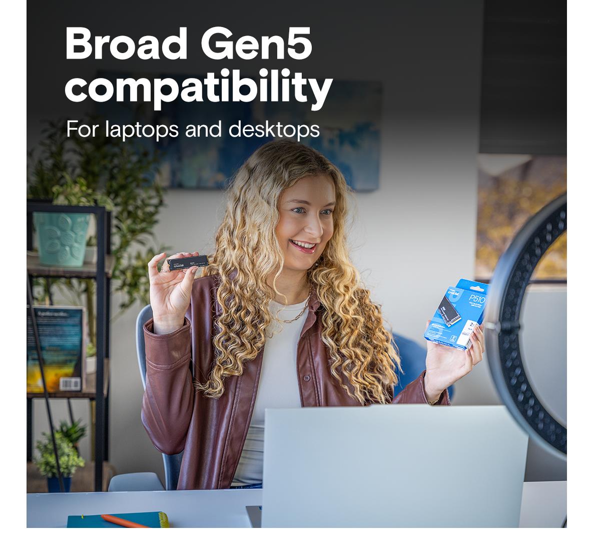 SSD CRUCIAL P510 2TB M.2 PCIe Gen5 NVMe TLC Write speed 8700 MBytes/sec Read speed 10000 MBytes/sec TBW 1200 TB CT2000P510SSD8