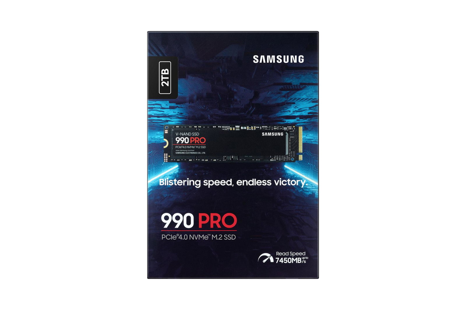 SSD SAMSUNG 990 PRO 2TB M.2 PCIE NVMe MLC Write speed 6900 MBytes/sec Read speed 7450 MBytes/sec 2.3mm TBW 1200 TB MTBF 1500000 hours MZ-V9P2T0BW