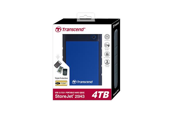 External HDD TRANSCEND StoreJet 4TB USB 3.1 Colour Blue TS4TSJ25H3B