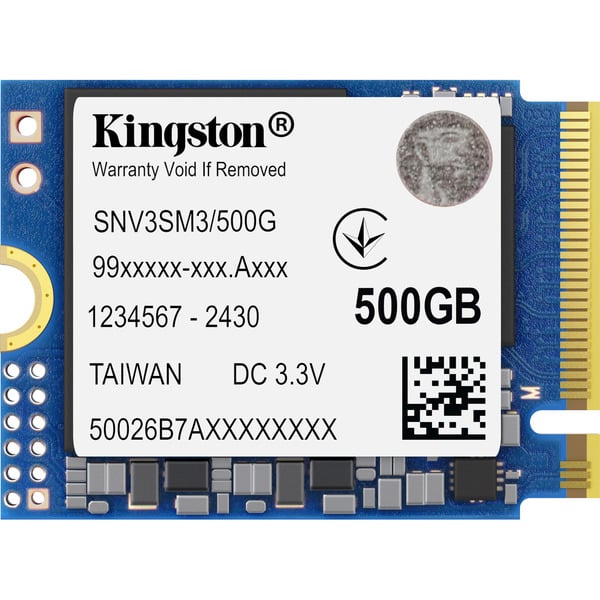 Kingston NV3 500 GB, SSD - PCIe 4.0 x4, NVMe, M.2 2230