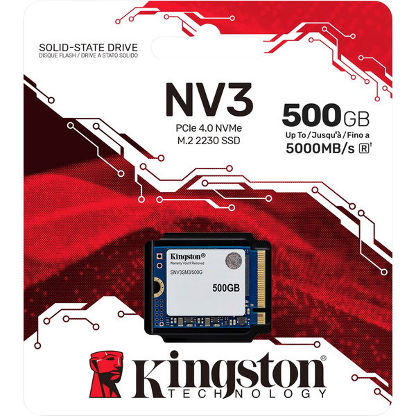 Kingston NV3 500 GB, SSD - PCIe 4.0 x4, NVMe, M.2 2230