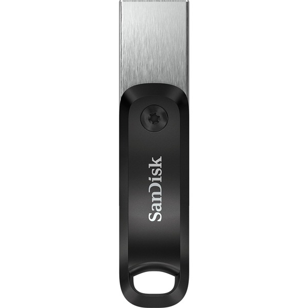 SanDisk iXpand Go 128 GB, USB-Stick - black/silver, USB-A 3.2 Gen 1, Apple Lightning Connector