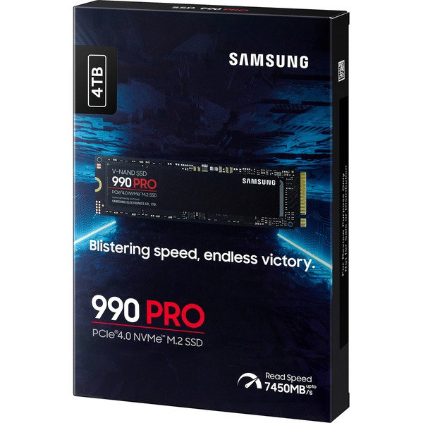 Samsung 990 PRO 4 TB, SSD - PCIe 4.0 x4, NVMe 2, M.2 2280, intern